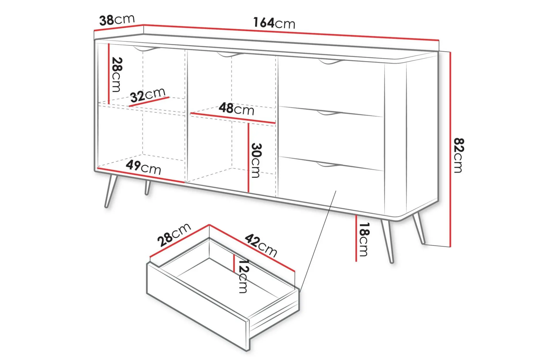 Forba Kommode 164 cm