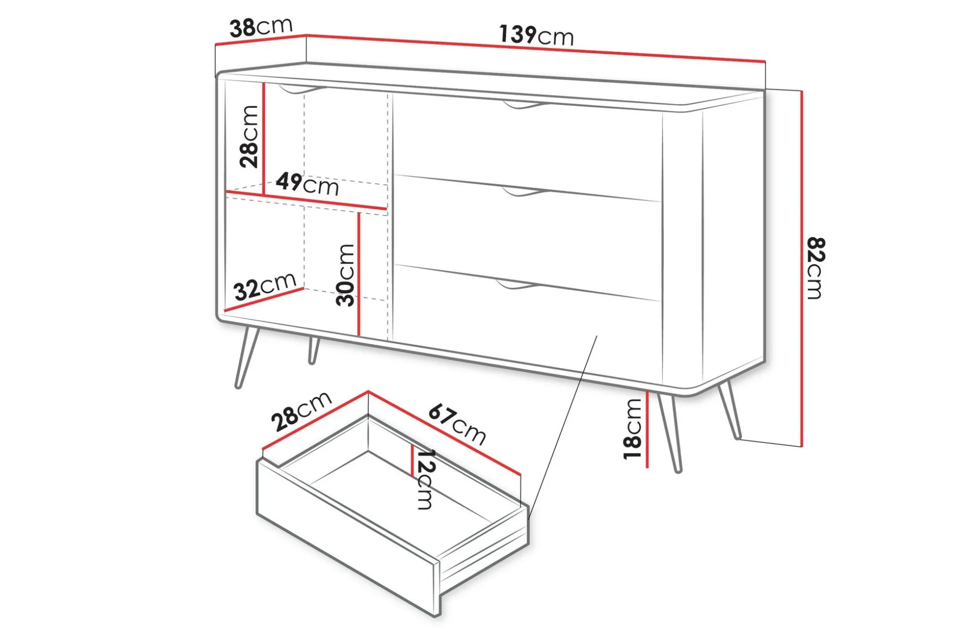 Forba Kommode 138 cm