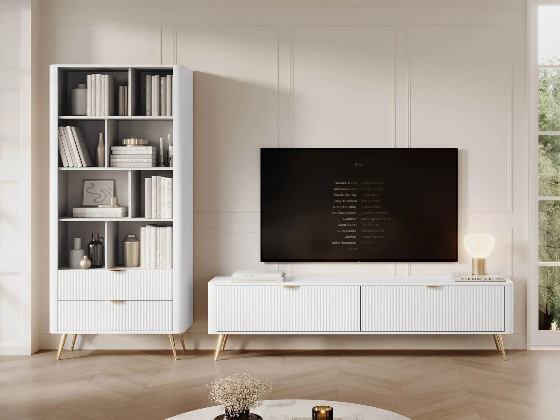Forba møbelsett til stue - TV-benk og bokhylle