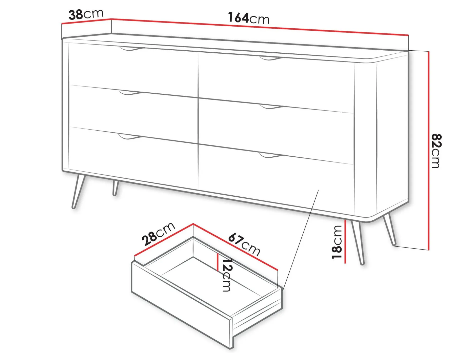 Forba skjenk 164 cm