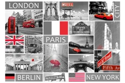 Fototapet London Paris Berlin New York 150x105