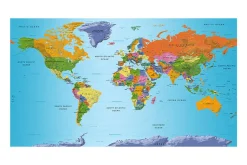 Fototapet XXL Verdenskart Fargerik Geografi II 500x280