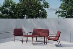Fourni sofagruppe 2-seters sofa + 2 lenestoler med bord utendørs