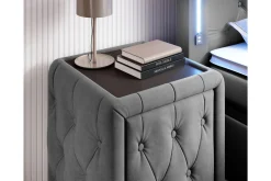Franco Komplett Sengpakke med Oppbevaring LED-belysning 180x200 cm + 2 stk. Franco Nattbord