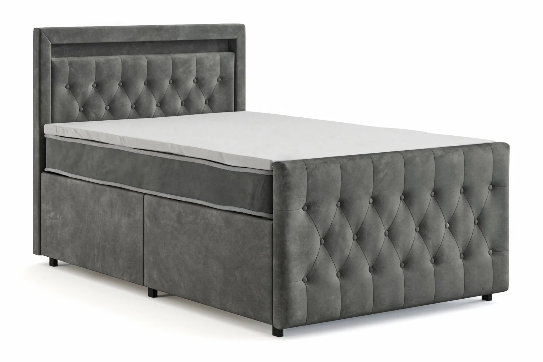 Franco Light komplett sengesett med oppbevaring LED-belysning 120x200 cm