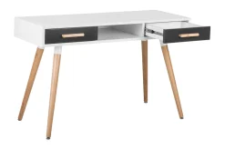 Frisange Skrivebord 120 cm med Oppbevaring 2 Skuffer + Hylle
