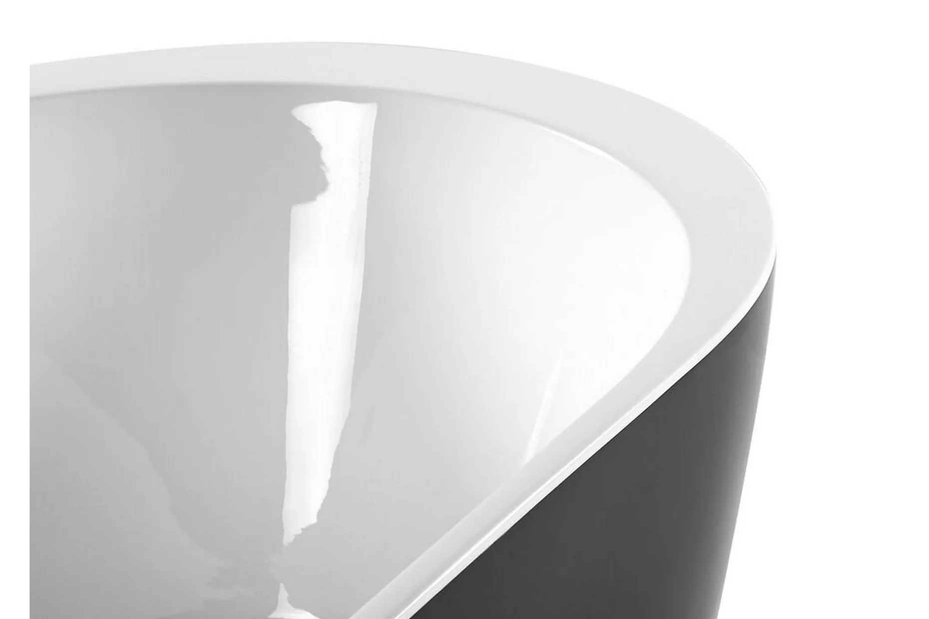 Frittstående badekar 170 x 80 cm oval svart NEVIS