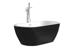 Frittstående badekar 170 x 80 cm oval svart NEVIS