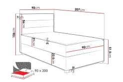Frodsham Sengepakke Oppbevaringsseng 90x200 cm