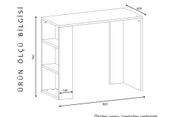 Furny Home Skrivebord 90 cm med Oppbevaringshylle