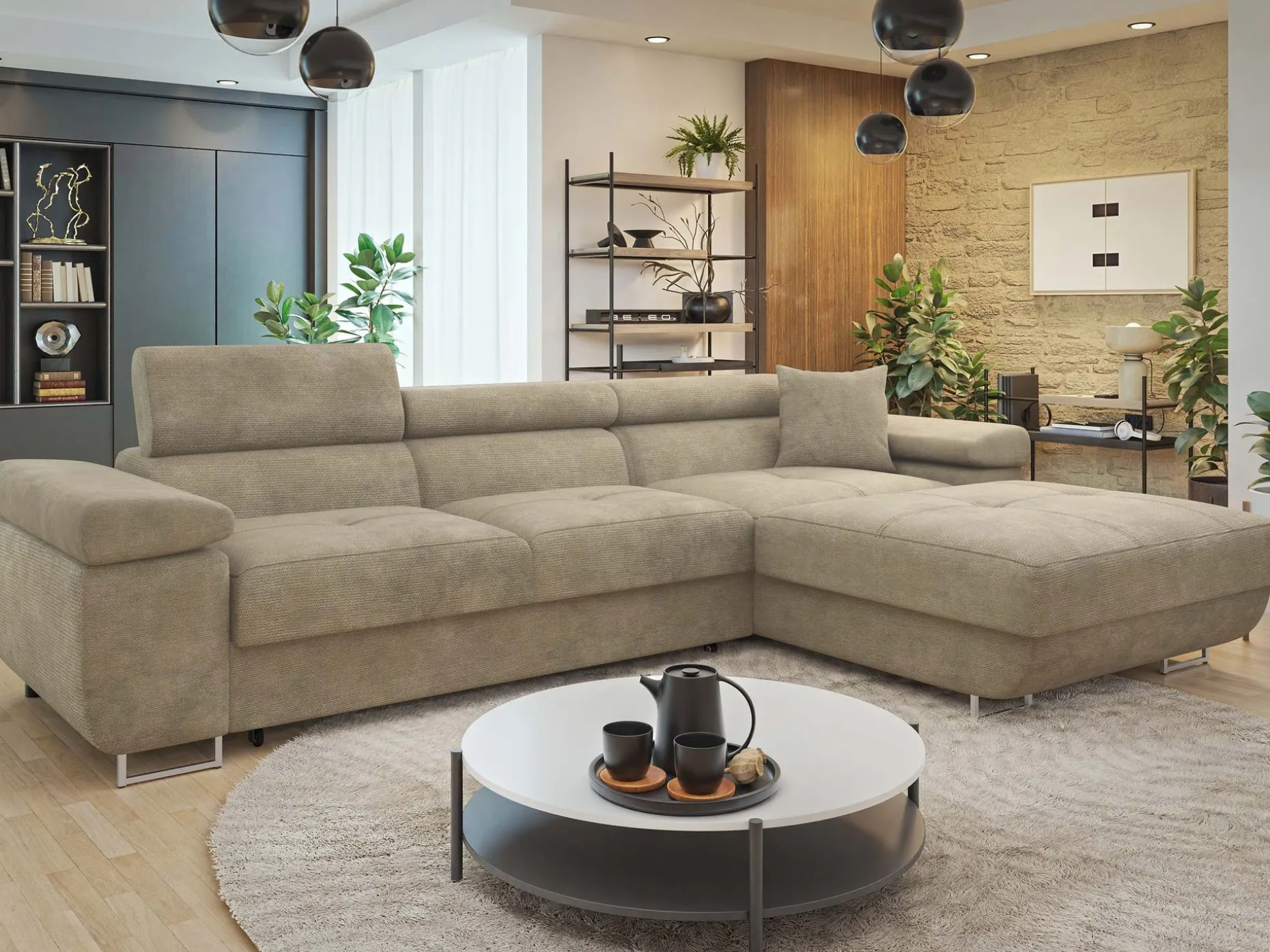 Gabina 3-seters sovesofa med divan