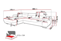 Gabina Sofa med Divan 3-seter
