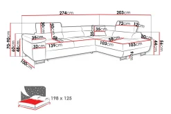 Gabina Sofa med Sjeselong 3-seter