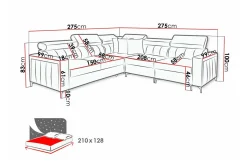Galbally 4-sits Hörnbäddsoffa beige