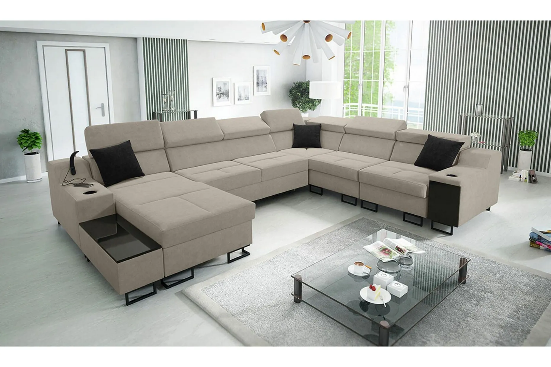 Galbally 5-sits Hörnsoffa beige