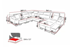 Galbally 5-sits Hörnsoffa beige