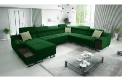 Galbally 5-sits Hörnsoffa Dark green