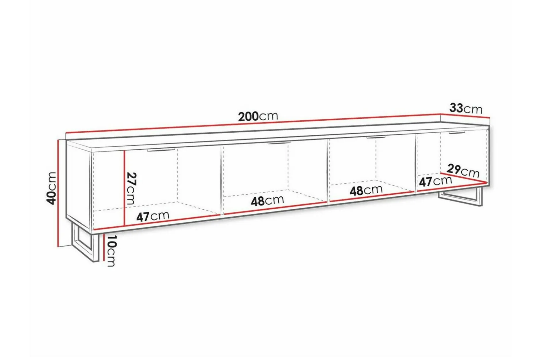 Galbally TV-skåp 200 cm