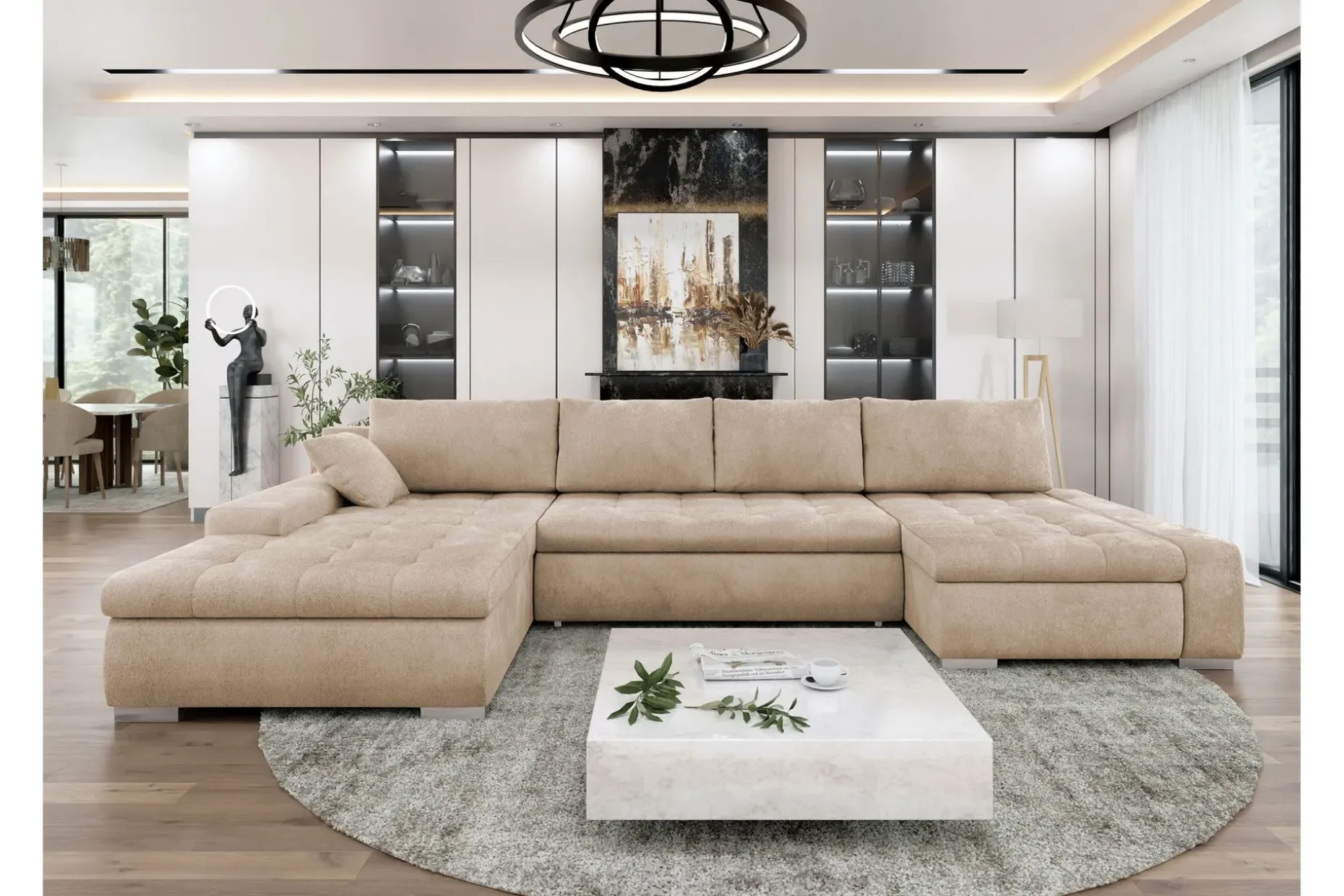 Gammel Sovesofa Dobbel Divan 4-Seter