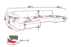 Gammel Sovesofa Dobbel Divan 4-Seter