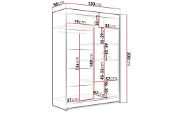 Garderobe Lino LED-belysning