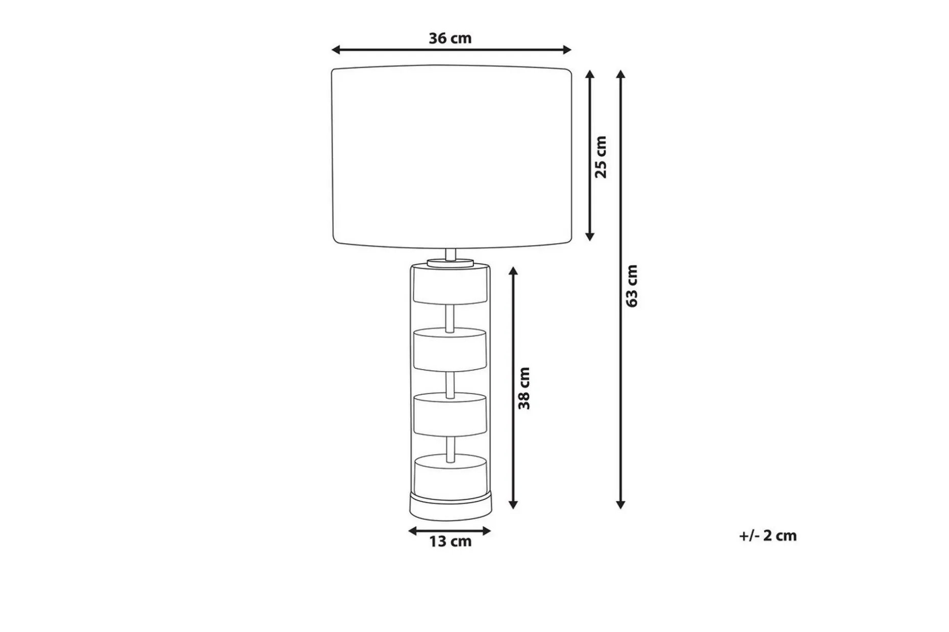 Giannutri Bordlampe 65 cm E27