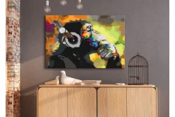 Gjør-det-selv-maleri Monkey In Headphones 60x40 cm