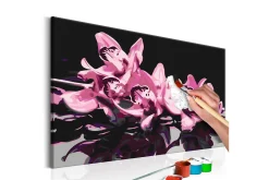 Gjør-det-selv-maleri Rosa orkidé Svart 60x40 ca.