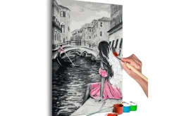 Gjør-det-selv Maleri Venice A Girl In A Pink Dress 40x60