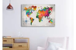 Gjør-det-selv-maleri Verdenskart 60x40 cm