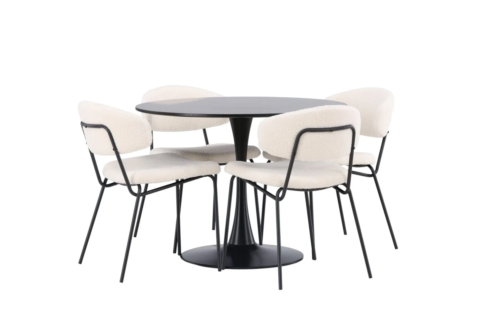 Glade Matgruppe 100 cm Rund med 4 Chico Stoler
