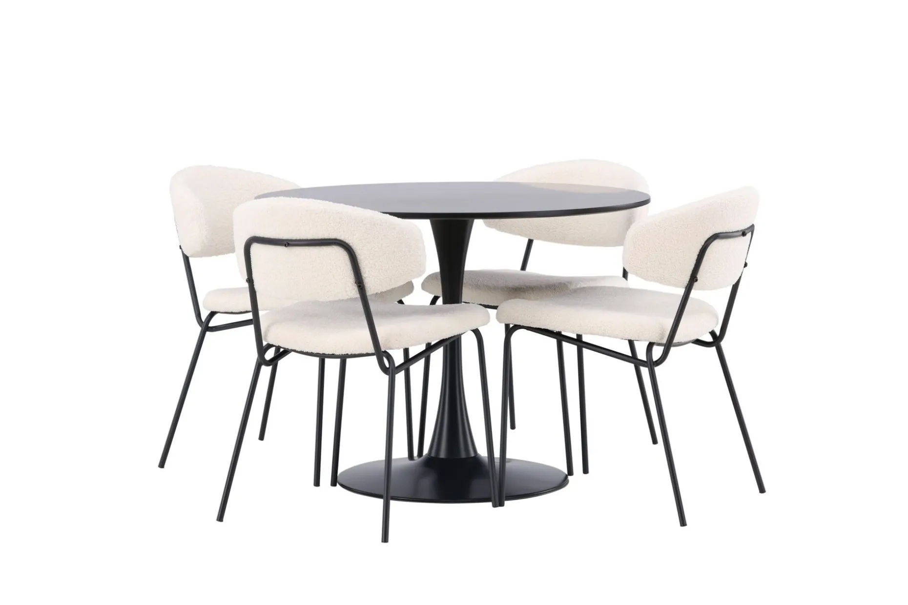 Glade Matgruppe 100 cm Rund med 4 Chico Stoler