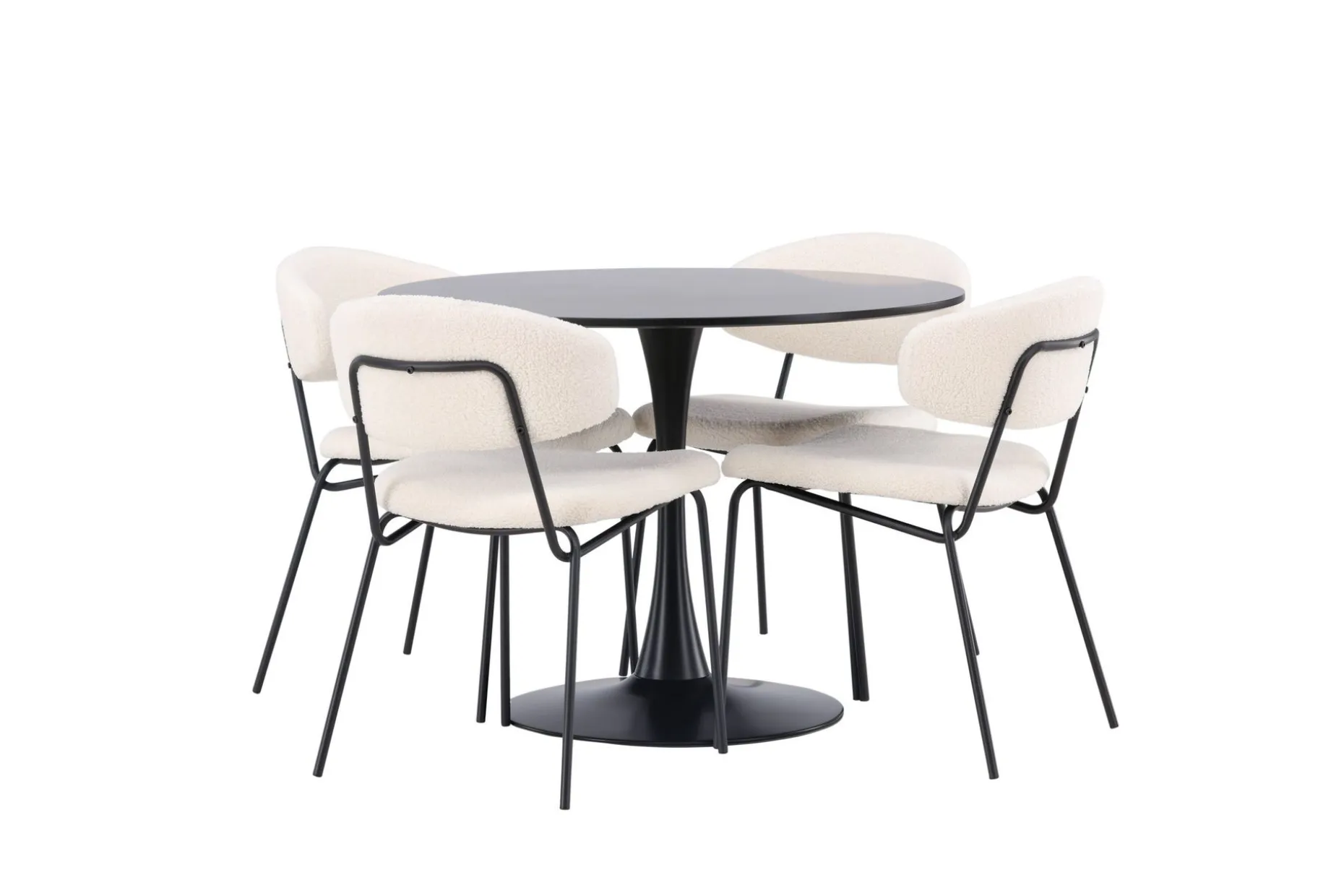 Glade Matgruppe 100 cm Rund med 4 Chico Stoler