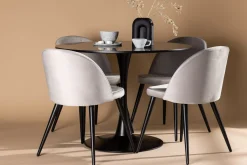 Glade Spisegruppe 100 cm Rund med 4 Velvet Stoler