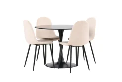 Glade Spisegruppe 100 cm Rund med 4 Polar Stoler