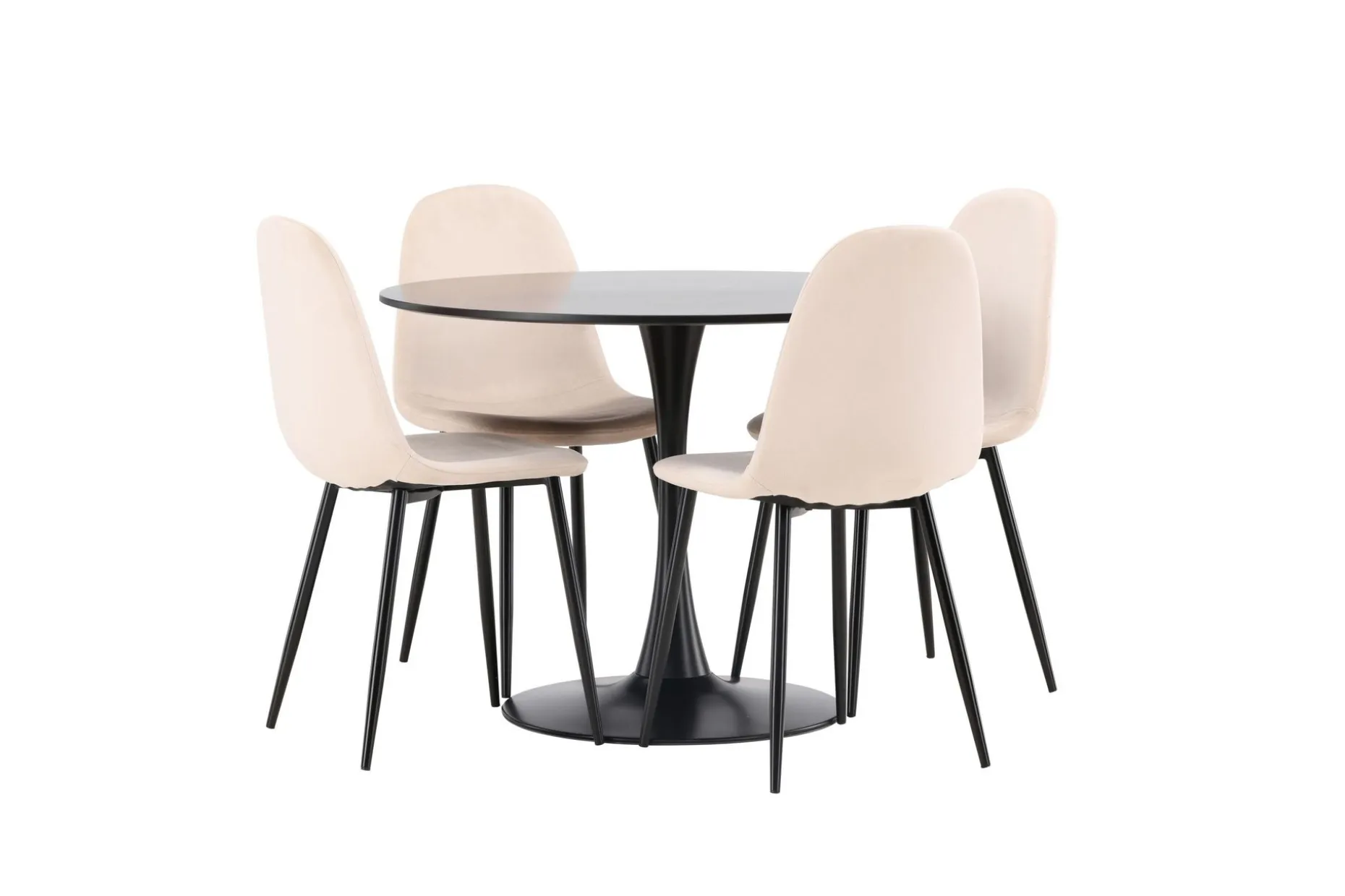Glade Spisegruppe 100 cm Rund med 4 Polar Stoler