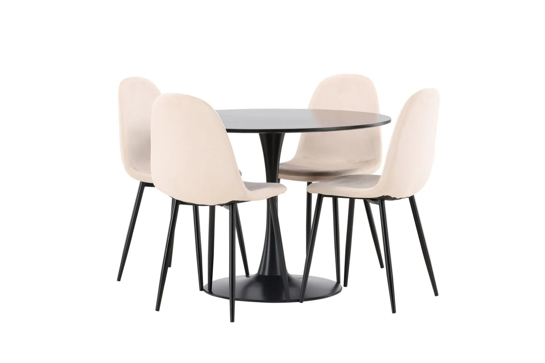 Glade Spisegruppe 100 cm Rund med 4 Polar Stoler