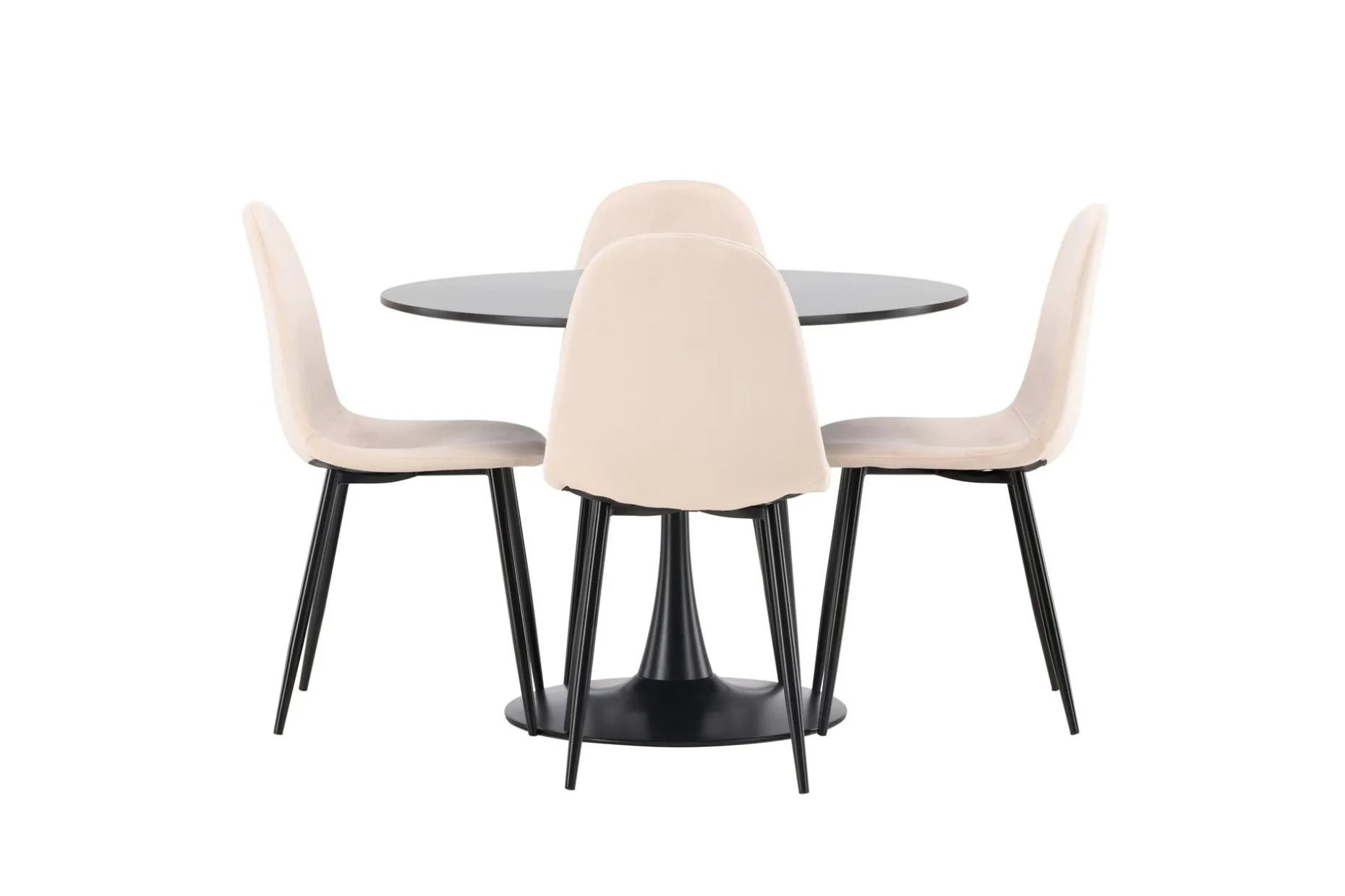 Glade Spisegruppe 100 cm Rund med 4 Polar Stoler