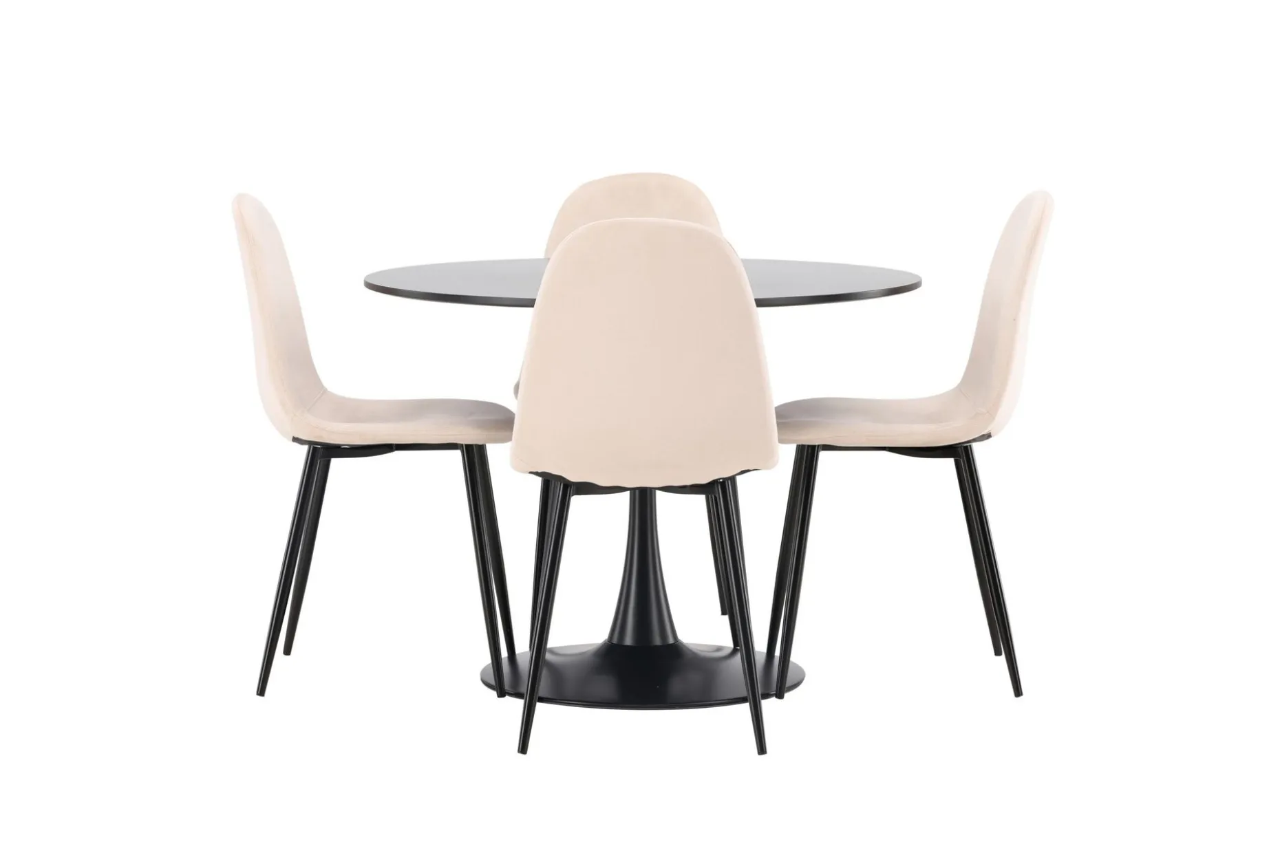 Glade Spisegruppe 100 cm Rund med 4 Polar Stoler