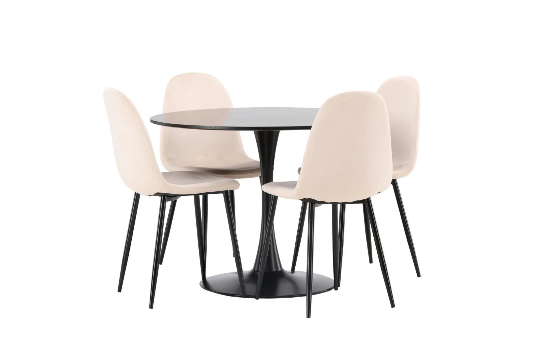 Glade Spisegruppe 100 cm Rund med 4 Polar Stoler