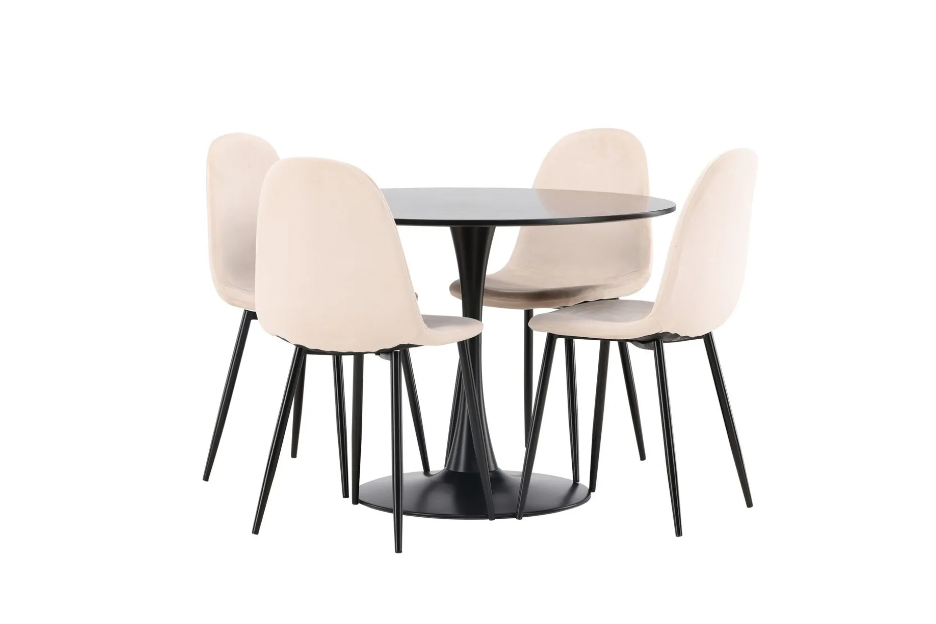 Glade Spisegruppe 100 cm Rund med 4 Polar Stoler