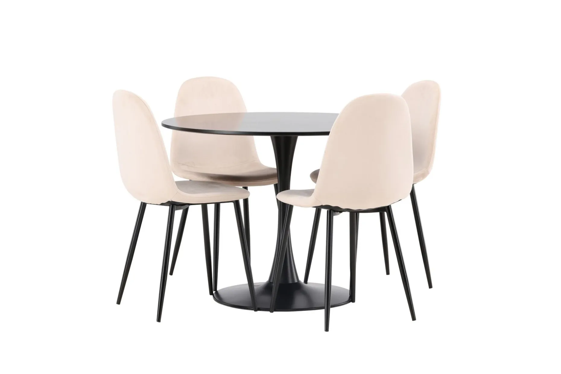 Glade Spisegruppe 100 cm Rund med 4 Polar Stoler