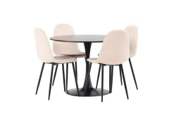 Glade Spisegruppe 100 cm Rund med 4 Polar Stoler