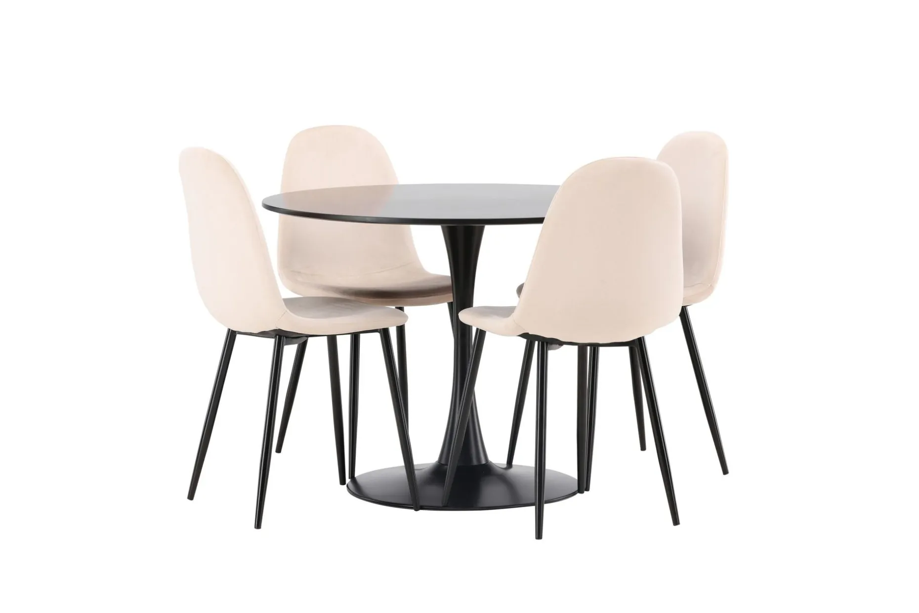 Glade Spisegruppe 100 cm Rund med 4 Polar Stoler