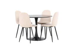 Glade Spisegruppe 100 cm Rund med 4 Polar Stoler