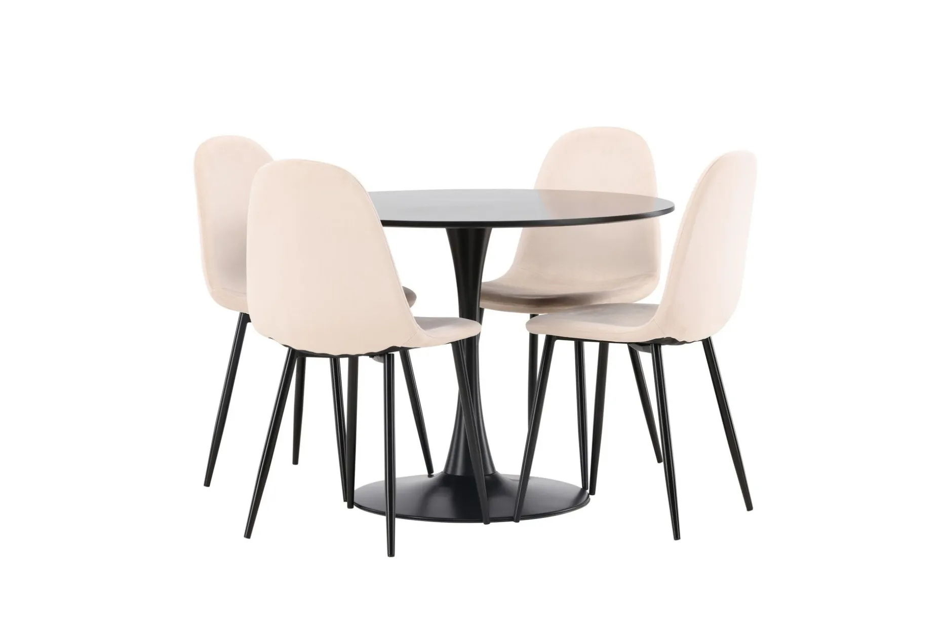 Glade Spisegruppe 100 cm Rund med 4 Polar Stoler