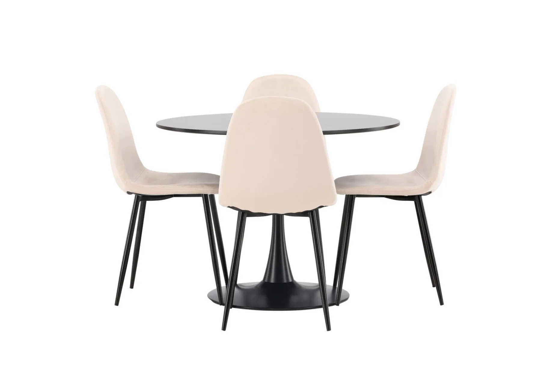Glade Spisegruppe 100 cm Rund med 4 Polar Stoler