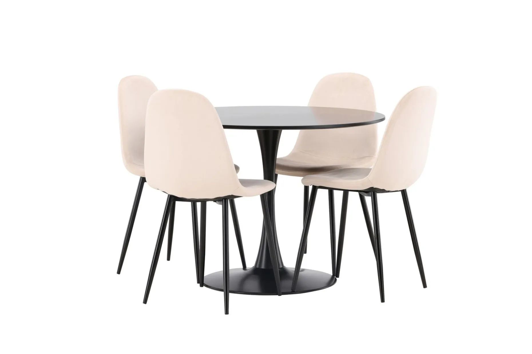 Glade Spisegruppe 100 cm Rund med 4 Polar Stoler