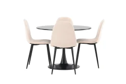 Glade Spisegruppe 100 cm Rund med 4 Polar Stoler