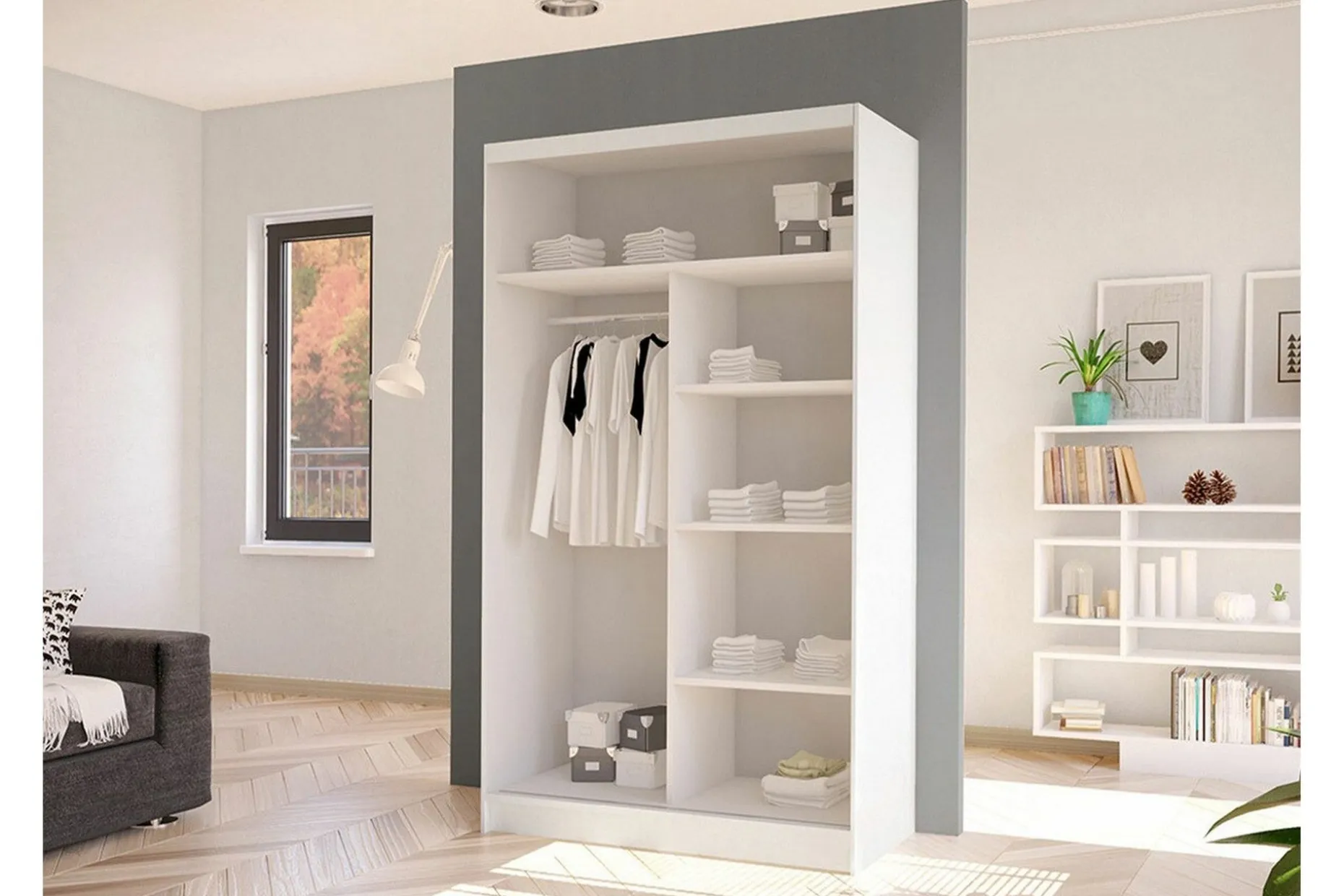 Glenmore Garderob m. Spegel White